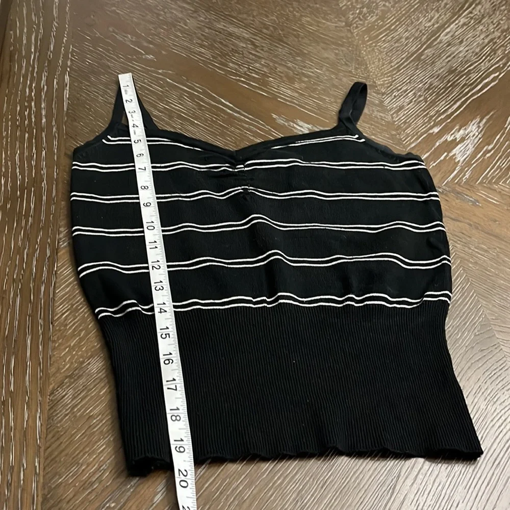 Mossimo black with white stripe silk blend crop sweater - Picture 14 of 15